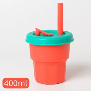 300/400Mlsafe Peuter Leren Drinkbekers Kinderen Siliconen Stro Cup Voeden Water Flessen Sippy Cups Voor Meisjes lekvrije