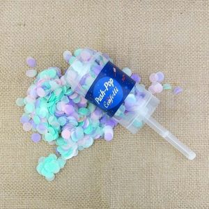 10 Stks/set Push Pop Mermaid Confetti Poppers Voor Bruiloft Gelukkige Verjaardag Jongen Blauw Roze Papier Mini Ronde Confetti Partij Decoratie