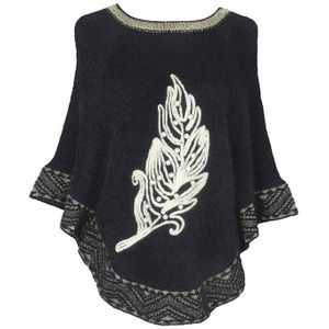 winter elegante borduurwerk peal blad bat wing mouwen trui lady mantel vrouwen trui