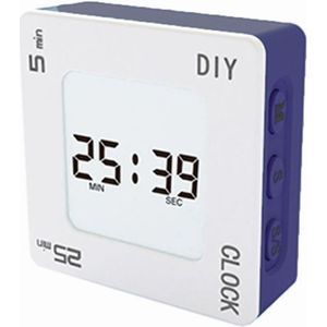 Diy Time Management Pomodoro Timer Creatieve Vierkante Wekker Trillingen Knipperende Backlight Timer Herinnering Voor Studenten
