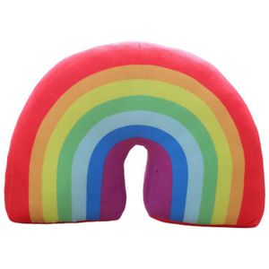 Kids Regenboog U-vorm Kussen Nek Kussen Hoofd Ondersteuning Slapen Knuffel Kinderen Kamer Decoratie