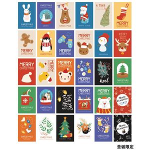 30 Sheets/Set Hello Gingerbread Man Kerst Postcard Diy Cartoon Wenskaarten Boodschap Kaart Kerstmis En Nieuwjaar