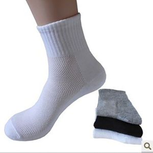 20Pcs = 10 Pairs Zomer Mannen Sokken Mesh Ademend Business Katoen Mannelijke Wit Zwart Grijs Casual Sokken