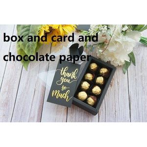 16*8.2*4cm 10set Zwarte Chocolade Papier Doos met PVC Raam Als Bruiloft Kerstmis Verjaardag Snoep verpakking