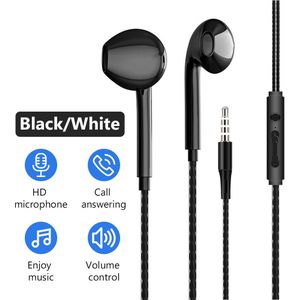 3.5Mm Wired Hoofdtelefoon In-Ear Bass Stereo Mobiele Sport Oordopjes Voor Smartphones Draad Headset Met Ingebouwde microfoon Oortelefoon