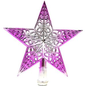 20Cm Kerstboom Top Sparkle Star Hollow Out Glinsterende Opknoping Xmas Tree Topper Ornamenten Kerstversiering Voor Thuis