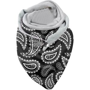 Ins Sjaals Mode Winter Sjaal Vrouwen Paisley Print Button Soft Wrap Casual Warme Sjaals Top Verkoop Black