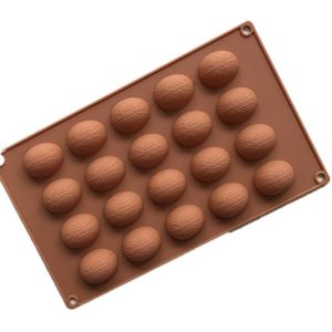 20 gaten Walnoten noten Vorm Cake Chocolade Mallen Siliconen puddingvorm Huishoudelijke DIY Cake Bakken Tools H020