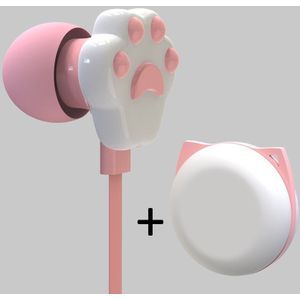 Leuke Kat Klauw Oortelefoon 3.5Mm Stereo In-Ear Oordopjes Voor Iphone Samsung Xiaomi Meisjes Kids Kind Student met Microfoon