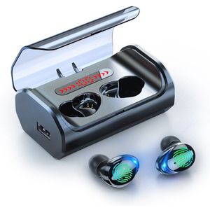 Draadloze Hoofdtelefoon Met Microfoon 3000Mah Opladen Box Bluetooth-Compatibel Oordopjes Sport Waterdichte Headsets Touch Control Oordopjes