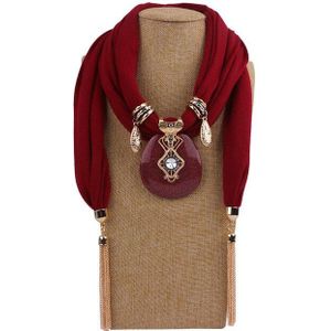 Vintage Sjaal Ketting Natuursteen Hanger Voor Vrouwen Fringe Tassel Kettingen Verklaring Sieraden