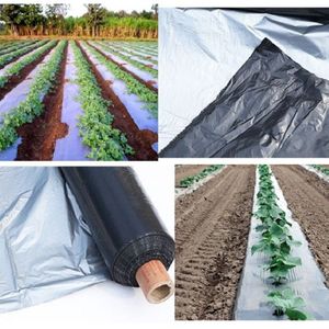 0.02mm Breedte 1M Landbouw Zilver Zwart Plastic Mulch Kas Warm Houden Organische Insectenbestrijding Grond Film