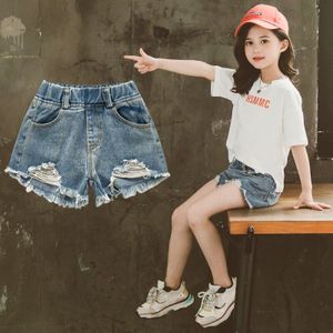 Zomer Mode Meisjes Shorts Jeans Zomer Casual Pocket Shorts Meisje Kinderen Korte Broek Denim Shorts Voor Meisjes Kleding Voor 3-12 Jr