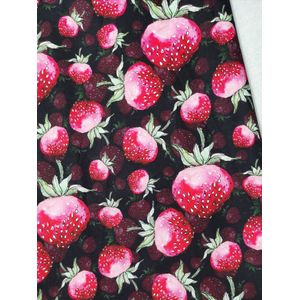 Rode Aardbei Gedrukt Mode Vivid Fruit Katoen Naaien Materiaal Diy Thuis Doek Jurk Kleding Textiel Tissue Patchwork