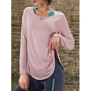 Sport Tops Gym Vrouwen Lange Mouwen Open Terug Yoga Shirts Losse Reverse Drape Activewear Oefening T-shirts Fitness Slijtage