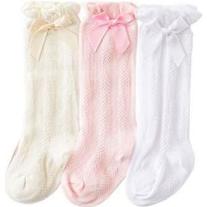 10Pairs Boog Kinderen Lange Schoenen Sokken Kinderen Meisjes Knie Hoge Ballet Dancewear Baby Spullen