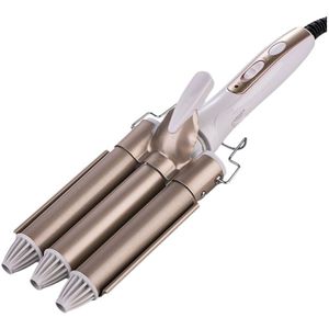 Grote Drie-Stick Krultang Loempia Hoofd 3 Buis Keramische Krultang Salon Thuisgebruik Met Eu Plug (golden 25Mm)