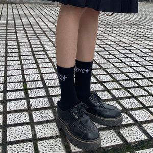 Y Demo Gothic Cross Japanse Casual Elastische Sokken Vrouwen Lolita Punk Zwarte Sokken Meisjes
