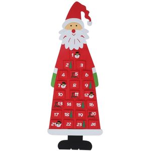 Kerst Advent Kalender Voelde Rode Kerstman Boom Muur Opknoping Decoraties Xmas Voor Kinderen Jaar Kalender Kaarten