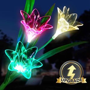 Led Solar Bloem 7 Kleur Lelie Outdoor Waterdichte IP65 Verlichting Fee Licht Gazon Lamp Voor Tuin Achtertuin Decoratieve Verlichting