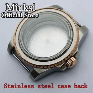 Miuksi 40Mm Rose Gold Case Saffierglas Voor Sub Horloge Fit ETA2836 NH35 NH36 Mingzhu DG2813 3804 Miyota8205 8215 821A Beweging