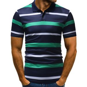 Mode Mannen Gestreepte Polo Shirts Mooie Zomer Desiger Mannelijke Klassieke Business Katoen Korte Mouw Ademend Polo Shirts Top
