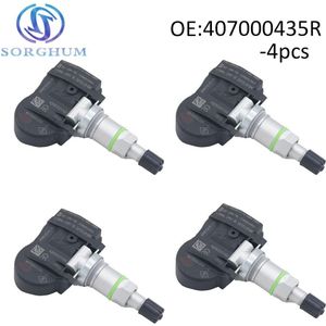 4 Pcs 407000435R Tpms Bandenspanning Sensor Voor Renault Megane Laguna Fluence Latitude 433 Mhz 40700-0435R, S180052064Z