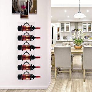 6Pack-Wall Mount Wijn/Handdoekenrek, wandmontage Flexibele Verstelbare Metalen Wijn Fles &amp; Glas Rack Holder | Huis &amp; Keuken Inrichting