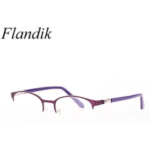 Half Velg Metalen Bril Frame Vrouwen Oval Vintage Elegante Brilmontuur Optische Recept Bijziendheid Presbyopie Brillen Frame