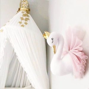 40Cm Gouden Kroon Zwaan Pop Flamingo Muur Opknoping Decoratie Nordic Stijl Zwaan Knuffel Baby Kamer Nursery decor