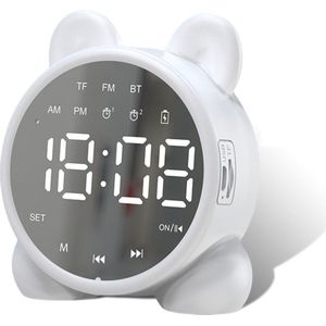 Kinderen Kids Bt Speaker Wekker Led Spiegel Screen Display Touch Sensor Draagbare Voor Slaapkamer Kinderen Slaap Nachtkastje Timer