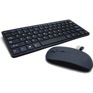 2.4G 1000Dpi Mini Draadloze Ultra-Slim Toetsenbord En Muis Combinatie Voor Laptop Windows Systeem, Klassiek Zwart