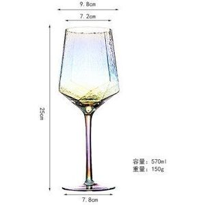Colorfulcreative Glas Wijn Glazen Huis Gehamerd Beker Rode Wijn Glas Diamant Champagne Glas Wijn Bril