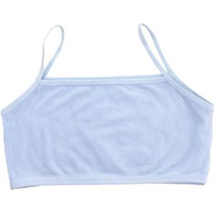 Student Meisjes Training Beha Spaghetti Band Geribbelde Bandeau Cami Crop Ondergoed