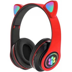 Leuke Kat Bluetooth Hoofdtelefoon Draadloze Headset Opvouwbare Hifi Muziek Stereo Noise Annuleren Koptelefoon Tf Card Voor Kinderen Meisjes