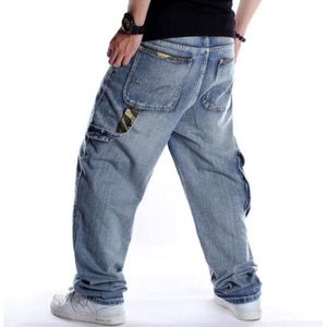 Baggy Stijl Jeans Hiphop Losse Grote Zak Jongens Skateboard Rap Punk Verontruste Blauw Cowboy Broek Plus Size 46