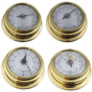 4 Inches 4 Stks/set Thermometer Hygrometer Barometer Horloges Klok Koper Shell Zirkonium Marine Voor Weerstation