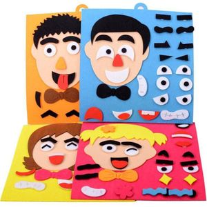 Kids Diy 3D Emotie Puzzel Speelgoed Cartoon Gezichtsuitdrukking Stickers Leren Educatief Speelgoed Voor Kinderen Art Tekening Craft Kits