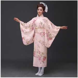 Japanse Vrouwen Originele Yukata Jurk Traditionele Kimono Met Obi Prestaties Dans Kostuums One Size