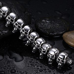 Stalen Armbanden Heren Rvs Skull Kettingen Op Hand Grote Skelet Armbanden Gothic Punk Armband Man Accessoires