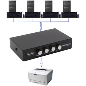 4 Poorten USB2.0 Delen Apparaat Switch Switcher Adapter Box Voor Pc Scanner Printer