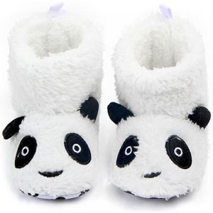 Patpat Winter Baby/Peuter Dier Panda Patroon Colorblock Fleece-Voering Fluwelen Prewalker Schoenen Baby Schoenen