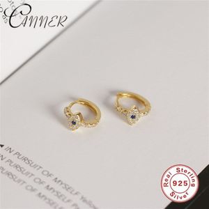 Inmaker Lucky Eyes Oorbel 100% 925 Sterling Zilveren Oorbellen Voor Vrouwen Tiny Zirkoon Blauwe Ogen Kleine Stud Oorbellen