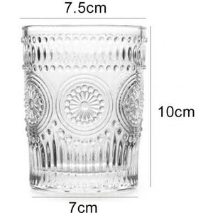 260/380 Ml Vintage Zonnebloem Gegraveerd Single Layer Koude Drank Glas Kopje Thee Mok