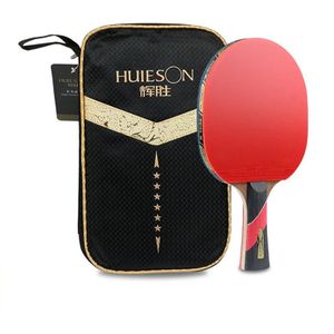 Huieson Super Krachtige Ping Pong Racket Bat,6 Ster Tafeltennis Racket Kleverige Puistjes (Penhold-Hands Grip)