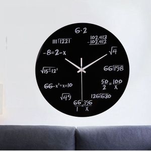 Creatieve Techniek Math Formule Ronde Elektronische Wandklok Woonkamer Kantoor Quartz Mute Wekker 024 2