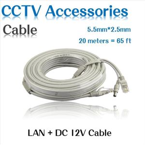 Voor Ip Camera Nvr Syste 5M/10M/20M Cctv Netwerk Kabel RJ45 CAT5/CAT-5e kabel + Dc Power Extension Cctv Netwerk Ethernet Kabel