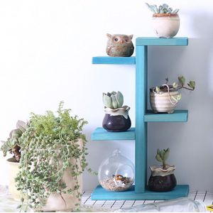 Opbergrek, Mini Plant Stand, kleine Kruk Display Hout Tiered Succulente Planter Stand voor Indoor Outdoor Home Office Decoratieve