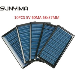 Sunyima 10Pcs 5V 60MA 68X37Mm Polykristallijne Zonnepanelen Zonnecellen Platen Spot Diy Solar Batterij charger Painel Solars