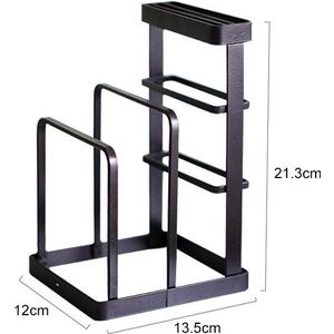 Meltset Metalen Messenblok Snijplank Houder Tools Organisator Keuken Opslag Rek Schotel Pan Pot Deksel Rack Stand